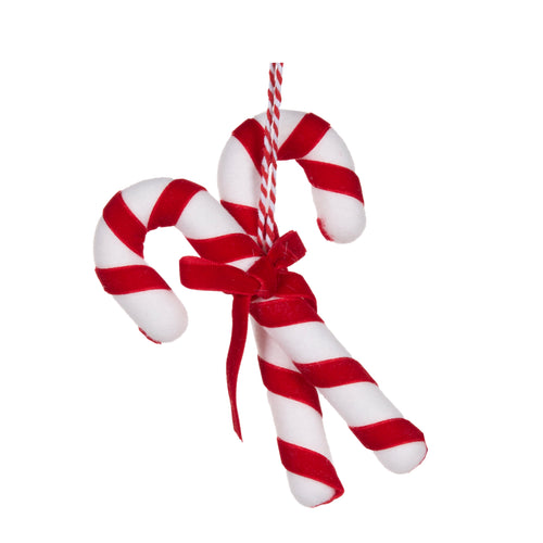 Ribboned Candy Cane Pair Hanging (7356480061506)