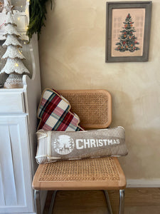 Grey White Christmas Pennant Pillow (7015158480962)