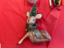 Load image into Gallery viewer, 12&quot; Deer with Bottle Brush Tree- Last One DAMAGED