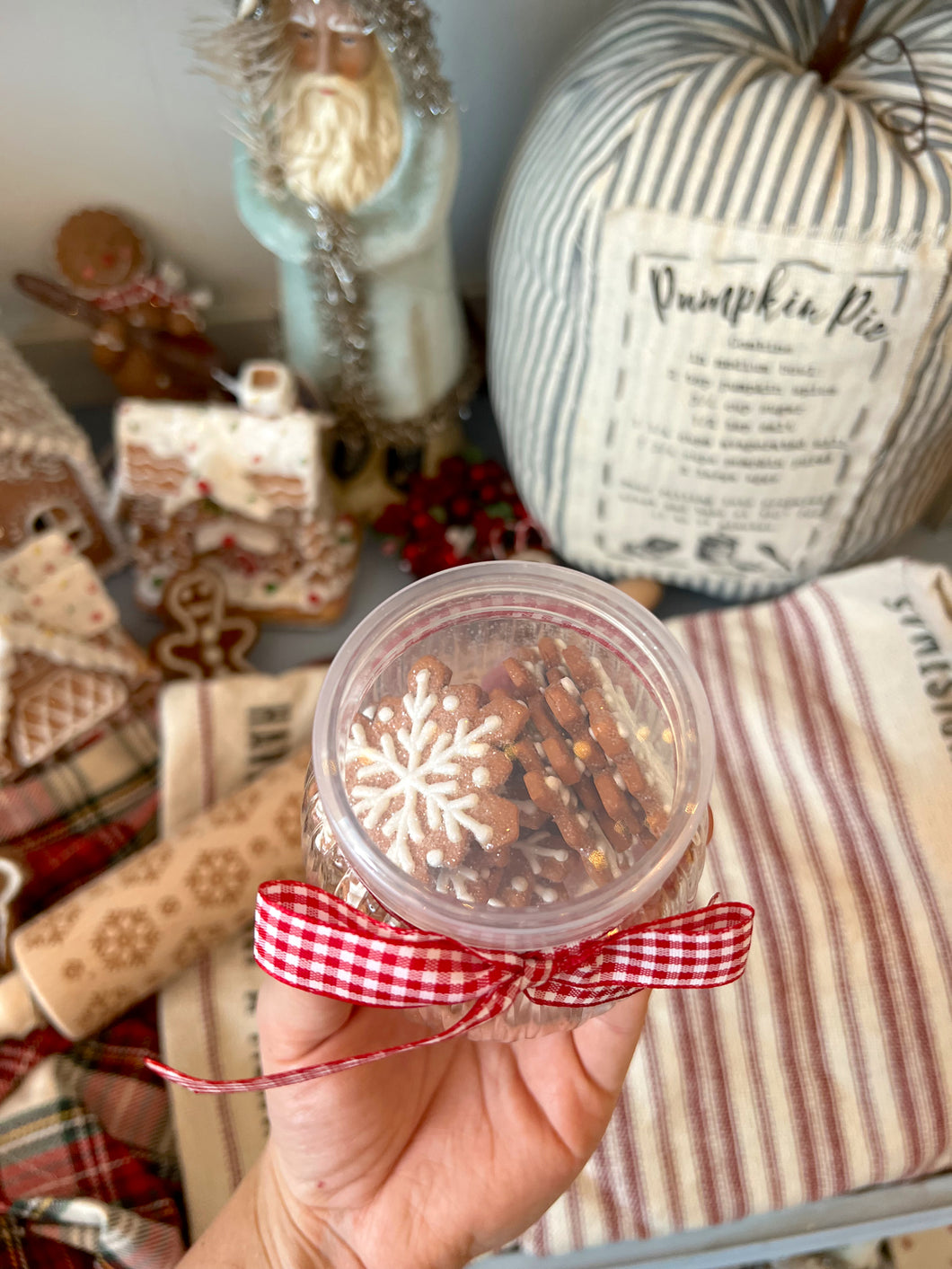 Snowflake Gingerbread Biscuits Jar (7013821939778)