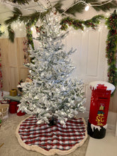 Load image into Gallery viewer, White Tartan - Tree Skirt (6957700874306)