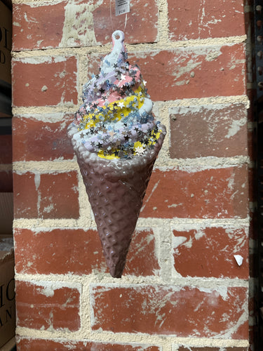 Pink Waffle Cone Ornament (7362803171394)