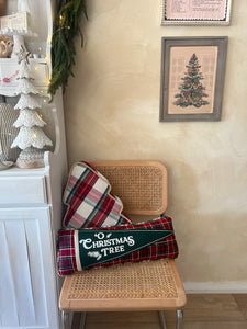 O Christmas Tree Tartan Pennant Pillow (7015159234626)