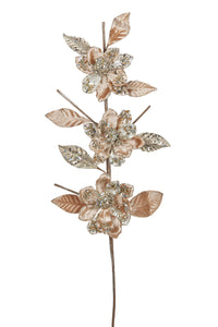 FL115 - 91cm Champagne Triple Magnolia Spray (7257921683522) (7553217593410)