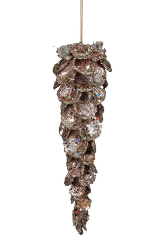 FL168 - 28cm Soft Pink Jewelled Pinecone (7257917358146) (7553218347074)