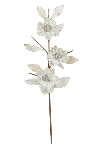 FL98 - 91cm Icy Pearl Triple Magnolia Spray (7257922502722) (7553202094146)