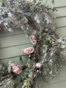 G219659 - 24" Snowed Pine Wreath (7025120477250)
