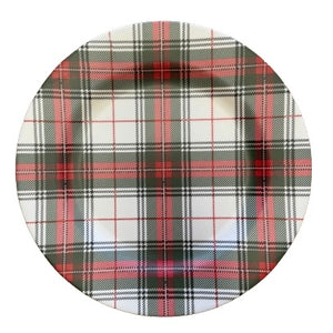 WS172379 - 12" White Tartan Charger Plate (7025090756674)