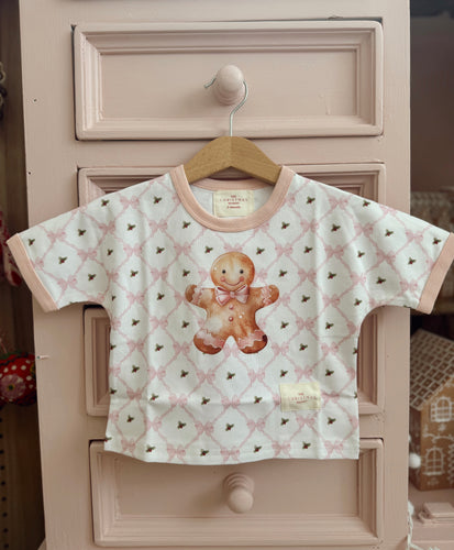 Baby GINGERBREAD BOWS Tee (7346732236866)