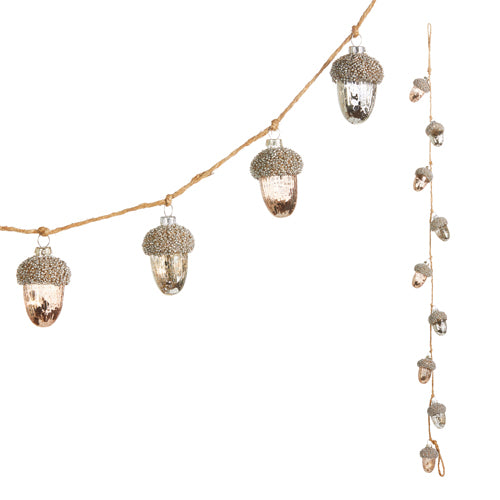 G4324582 - 3.5' Gold/Silver Acorn Garland (6976983859266)