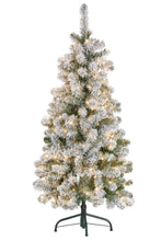 Load image into Gallery viewer, 4.5 Foot Slim Christmas tree with Snowy Finish Pre Lit - HZSS45 (6954430955586)