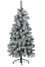 Load image into Gallery viewer, 4.5 Foot Slim Christmas tree with Snowy Finish Pre Lit - HZSS45 (6954430955586)