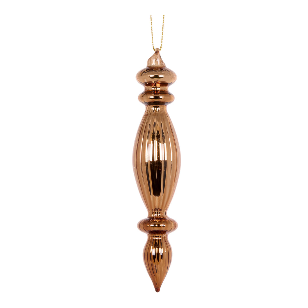 High Shine Brown Ribbed Finial (7465297641538)