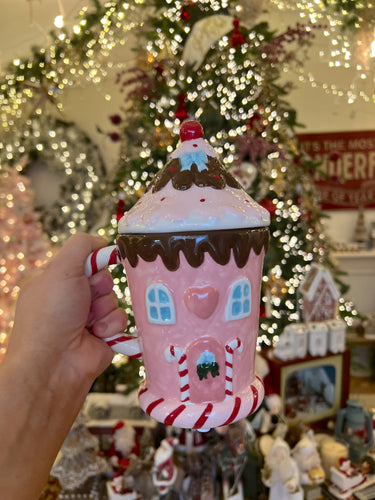 Pink Cupcake Mug with Lid (6928083025986)
