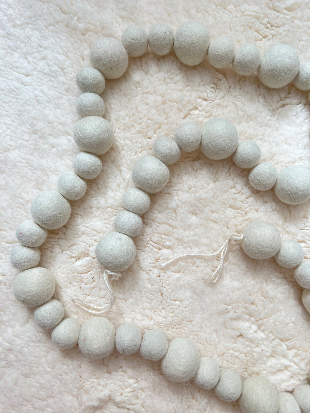 Felt White Bauble Garland (6979273785410)