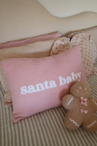 Small Gingerbread Man with Pink Bows Cushion - PRE ORDER (7215564587074)