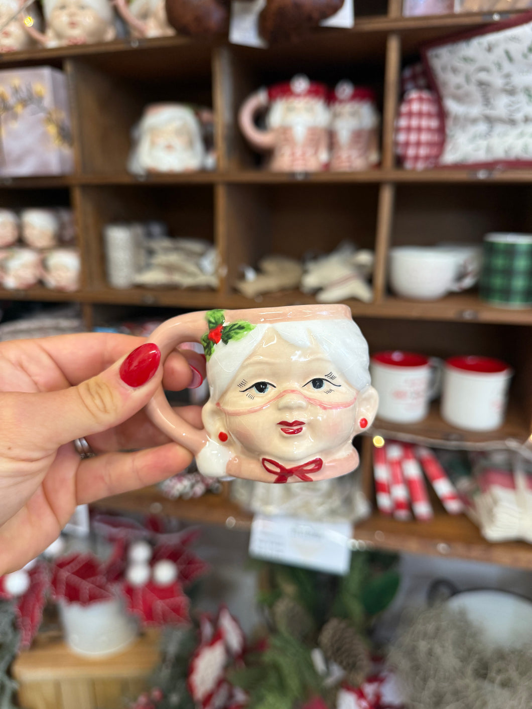 SECONDS SALE - MINI Pink Vintage Mrs Claus Mug LAST ONES!!