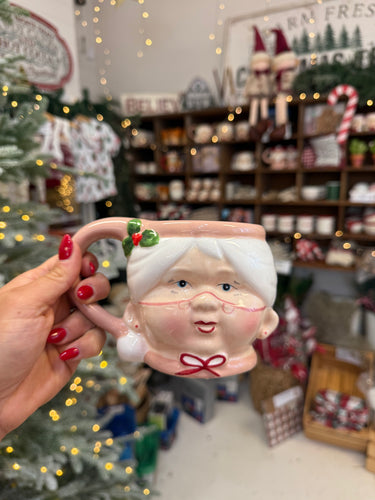SECONDS SALE - Pink Vintage Mrs Claus Mug LAST ONES!!