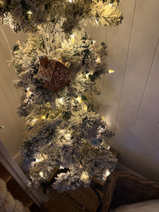 LAST ONE!! 5.5 Foot Pre Lit Flocked Slim Tree