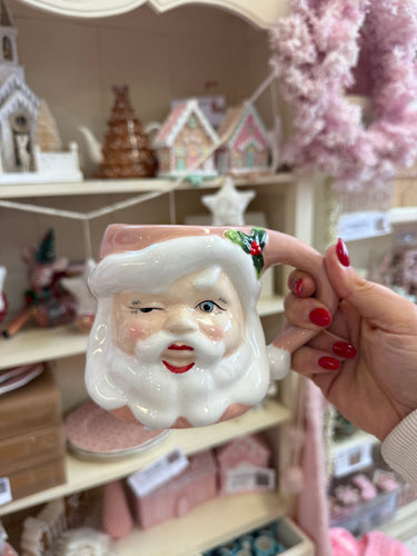 SECONDS SALE - Pink Santa Mug LAST ONES!!