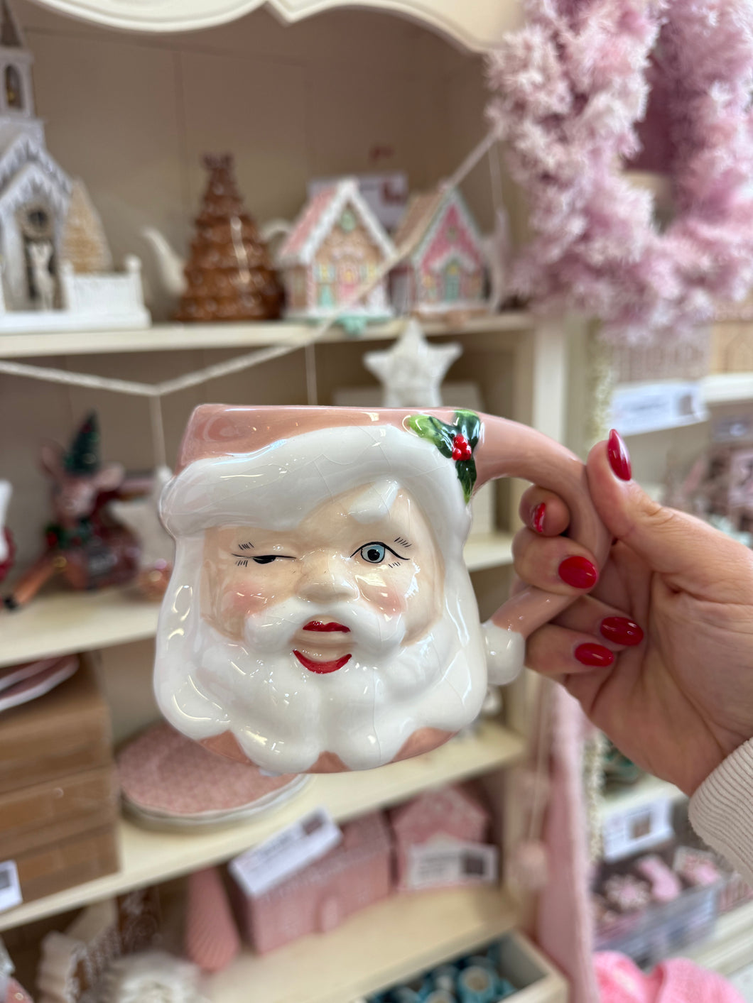 SECONDS SALE - Pink Santa Mug LAST ONES!!