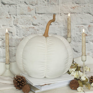 LA207885 - 14.5" Off White Fabric Pumpkin (6988870254658)