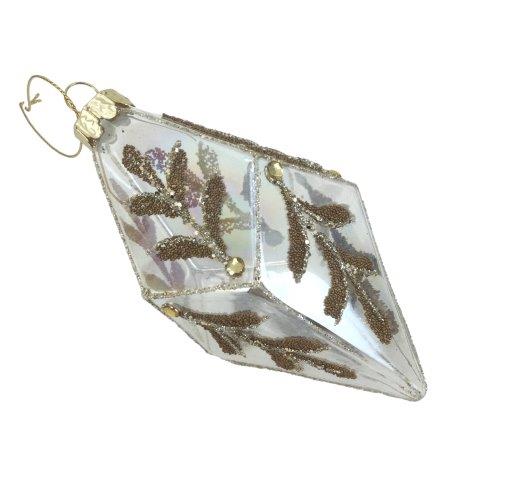 Clear Gold Leaf Oblique Ornament - MA113 (6963768721474)
