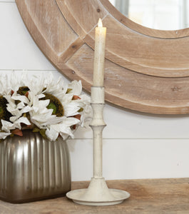 MH213351 - 9.5" White Farmhouse Taper Candle Stick Holder (6987551473730)