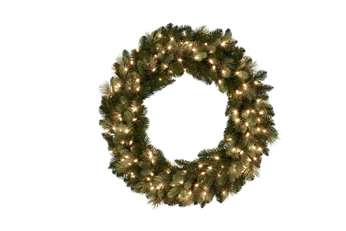 Caroline Pine Christmas Wreath Pre Lit 90cm - NATCP90W (6954429677634)