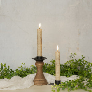 NY213004 - Set of 2 7" 3D Flame Cream Taper Candle (7021405929538)