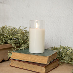 NY213019 - 6" Glass 3D Flame Candle (6987493441602)