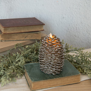 NY213022 - 6" Moving Flame Pinecone Candle (6987316035650)