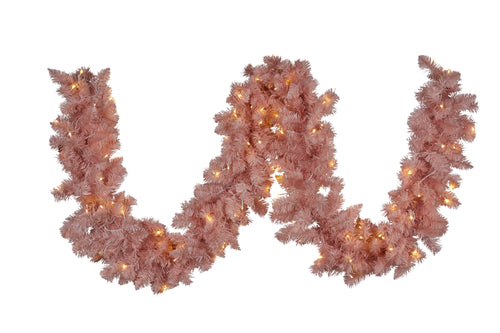 Pink Christmas Garland Pre Lit Multi Function - OPP274 (6954429186114)