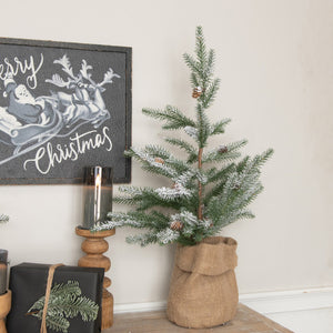 ST213013 - 29" Snowy Tree with Burlap Base (7021405536322)