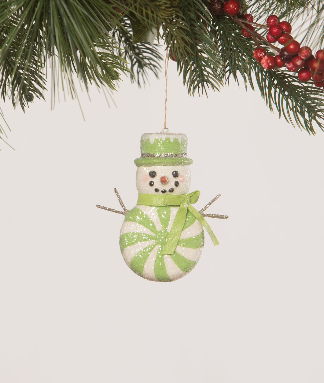 TF2284 - Green Peppermint Snowman Ornament (6912800718914)