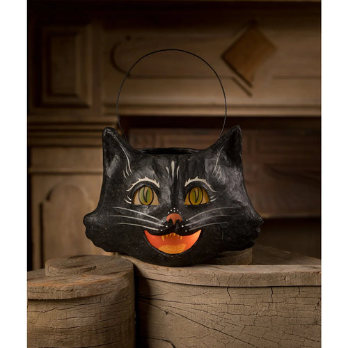 TJ2313 - Amusing Black Cat Bucket Paper Mache (6953013215298)