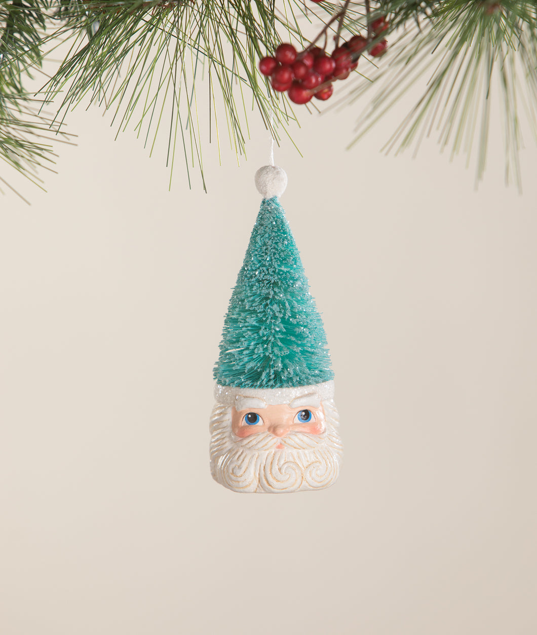 TL2369 - Bottle Brush Santa Blue Ornament (6912803438658)