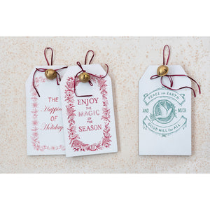 Wood Tag Wall Hanging with Bell and Holiday Saying (7374736818242)