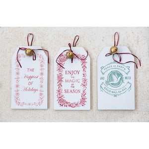 Wood Tag Wall Hanging with Bell and Holiday Saying (7374736818242)