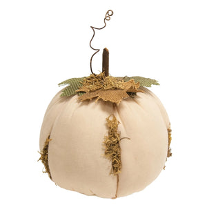 Mossy White Stuffed Pumpkin 7.5" (6955305992258)