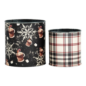 Set of 2 Hot Cocoa Bar Mini Round Buckets (7330234138690)