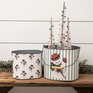 PRE ORDER - Vintage Snowman Buckets Set of 2 (6959247556674)