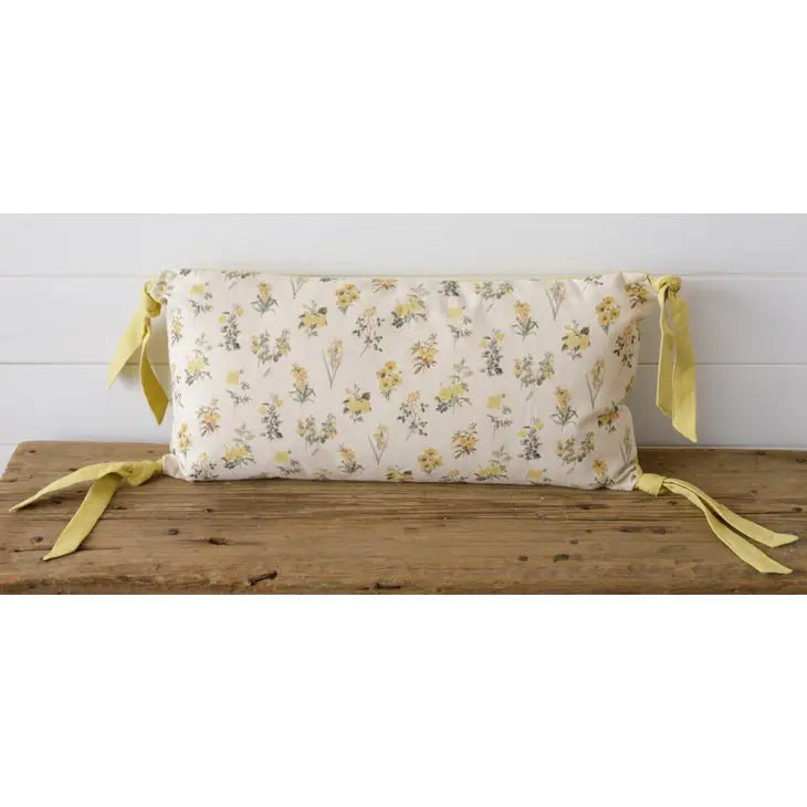 Yellow Flowers Lumbar Pillow (7049627992130)