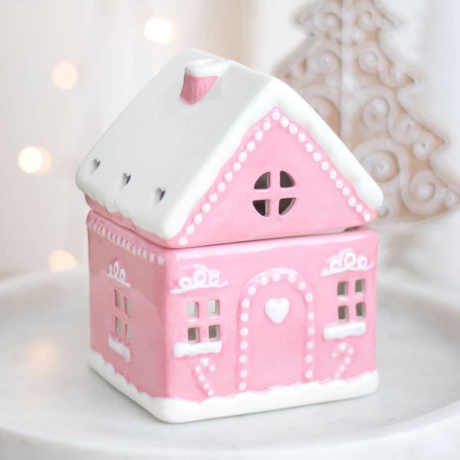 Pink Gingerbread House Christmas Oil Burner (7330222637122)