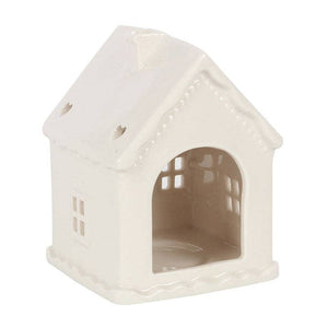White Christmas Gingerbread House Tealight Candle Holder (7330221719618)