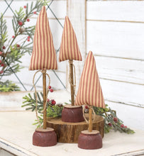 Load image into Gallery viewer, Red Ticking Stripe Christmas Tree on Base (6955304648770)