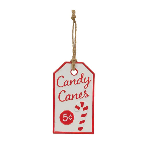Candy Canes Metal Tag Ornament (6966423617602)