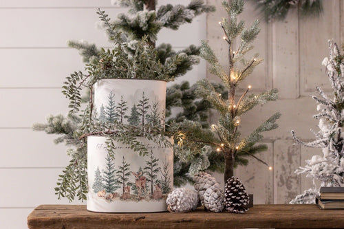 Winter Animals Forest Bucket Set of 2 (6954437967938)