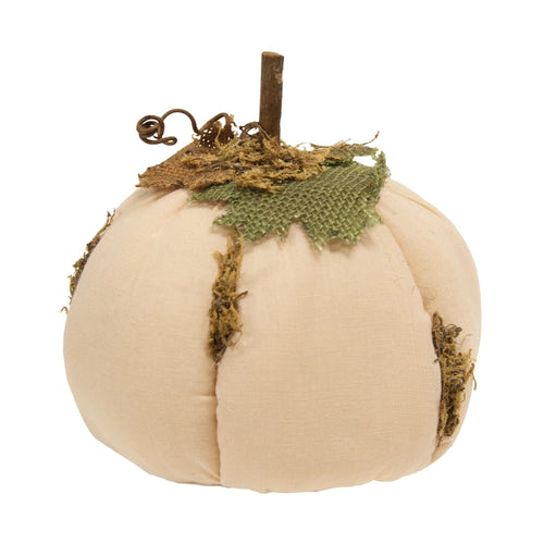 Mossy White Stuffed Pumpkin 6
