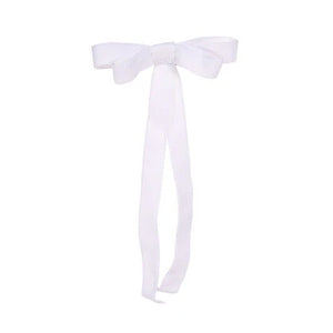6pk White Velvet Skinny Bows (7358161748034)